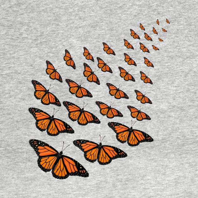 Flock of Monarch Butterflies Pattern by ArtAndBliss